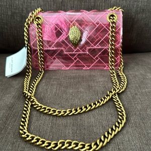 Kurt Geiger Pink Crossbody Bag with Gold Chain